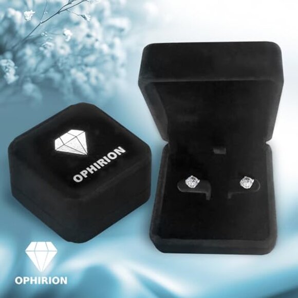 Moissanite Stud Earrings Sterling Silver White Gold Plated Hypoallergenic - Picture 4 of 8